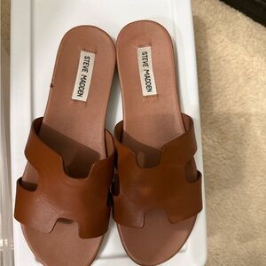 Steve Madden Tan Slide Sandals